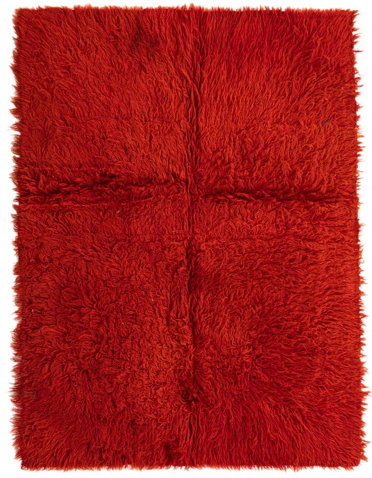 Detail image of 4' 1 x 6' 1 Hand Knotted Moroccan Wool Rug