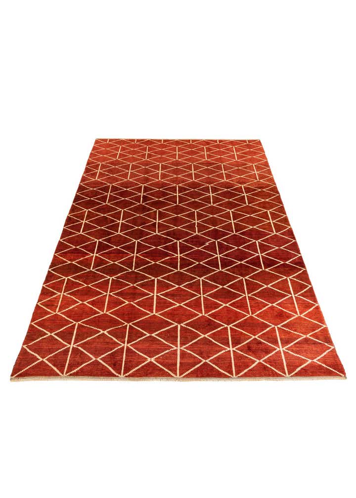 9' x 12' 5 Hand Knotted Moroccan Wool Rug