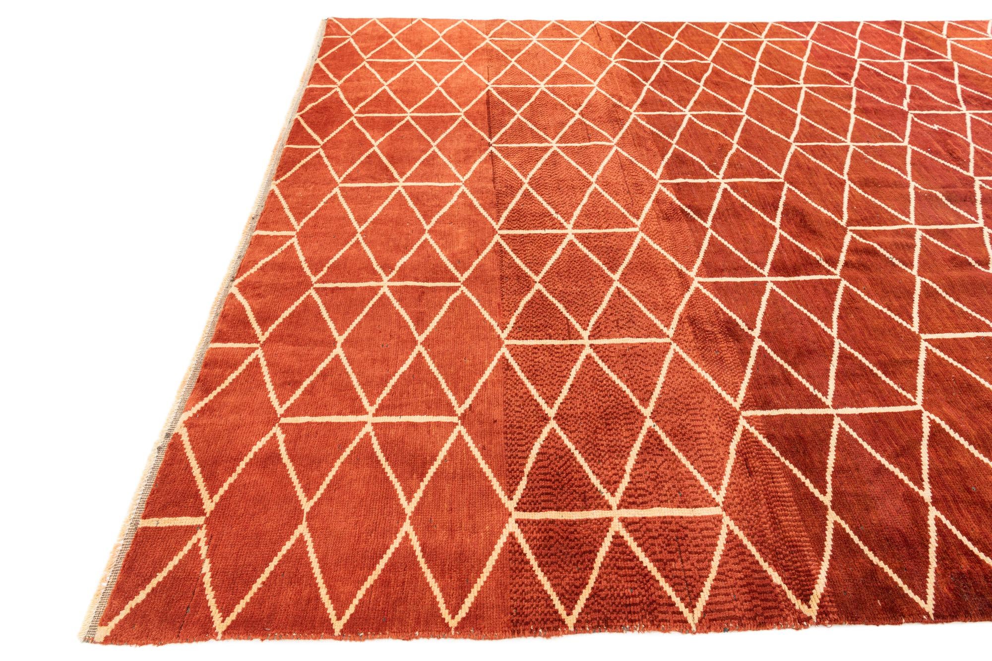 275cm x 380cm anudado a mano marroquí Alfombra Lana