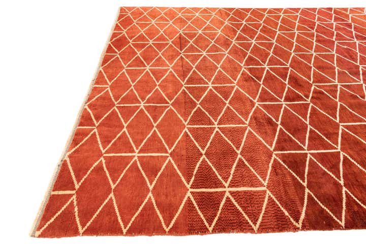 275cm x 380cm anudado a mano marroquí Alfombra Lana