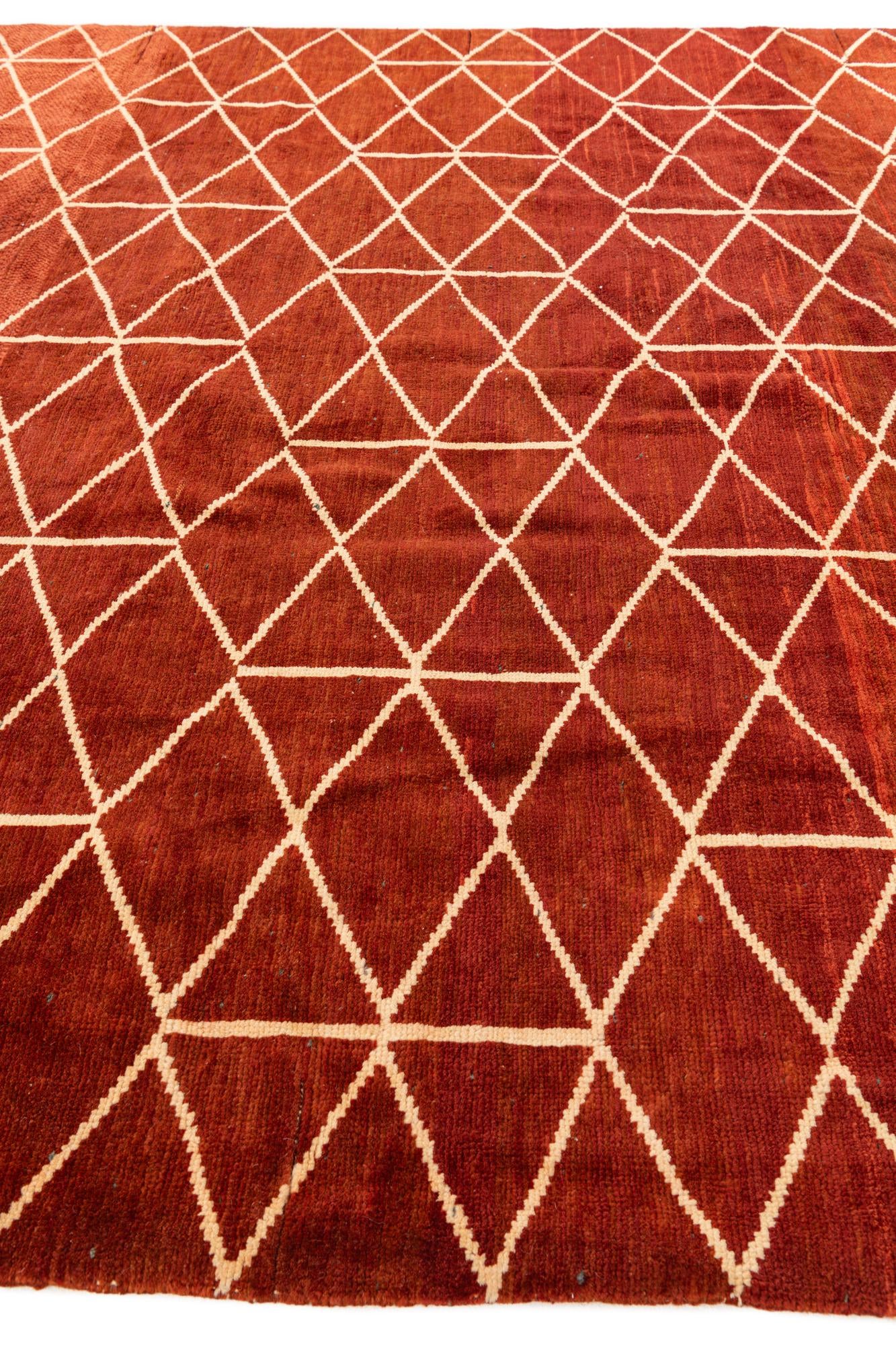 275cm x 380cm anudado a mano marroquí Alfombra Lana