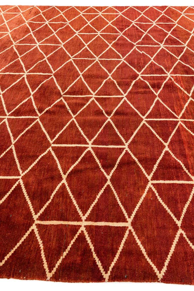 9' x 12' 5 Hand Knotted Moroccan Wool Rug