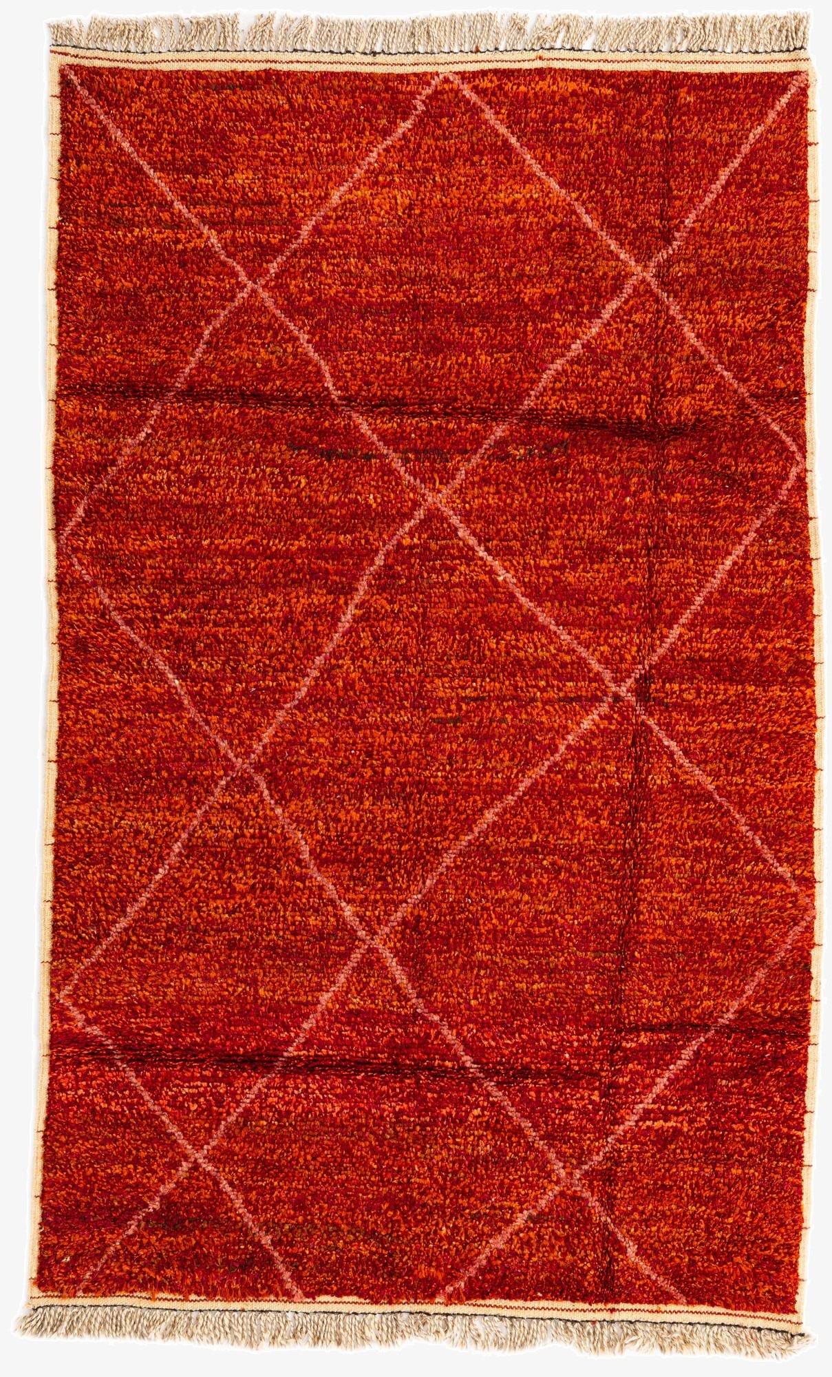 5' 1 x 8' 4  Hand Knotted Moroccan Wool Rug