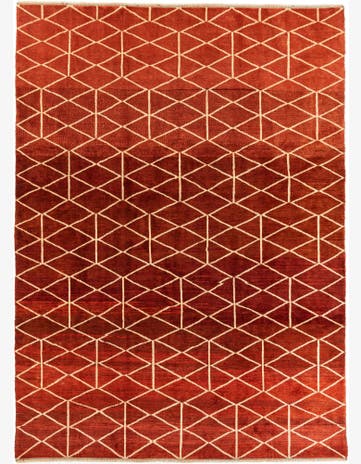 9' x 12' 5 Hand Knotted Moroccan Wool Rug