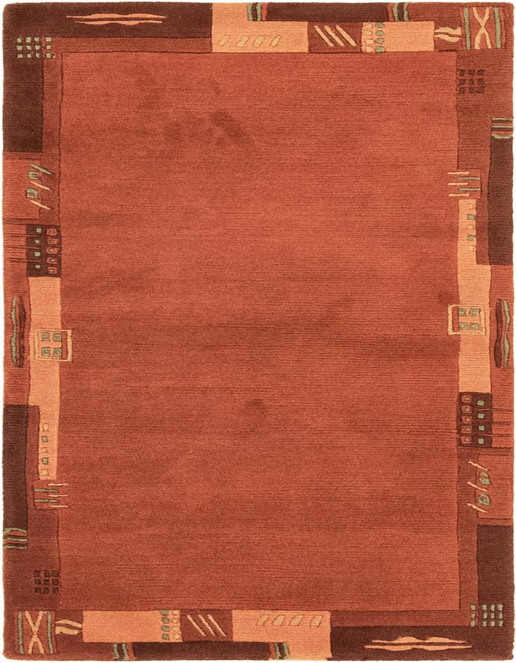 Detail image of 2' 4 x 4' 7 Hand Knotted Nepal Wool Rug