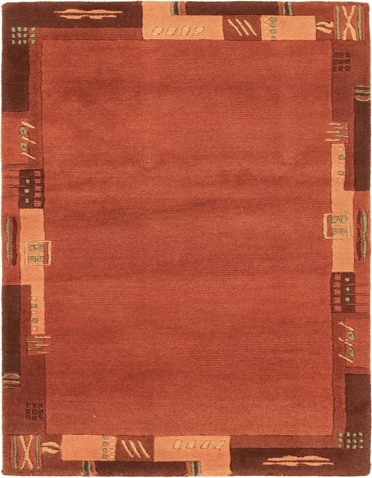 Detail image of 2' 4 x 4' 5 Hand Knotted Nepal Wool Rug