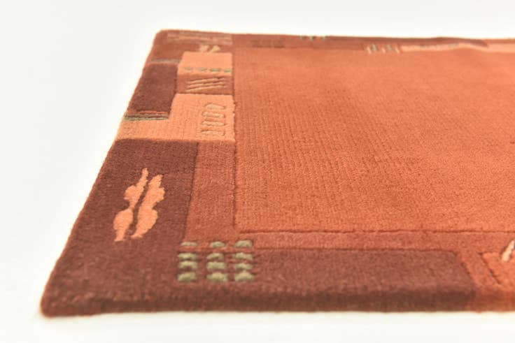 Detail image of 2' 4 x 4' 5 Hand Knotted Nepal Wool Rug