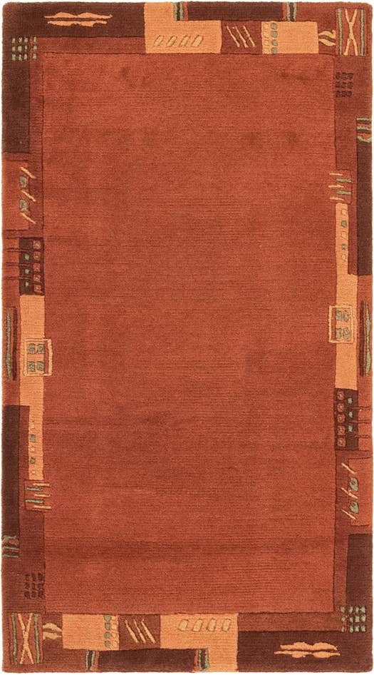 Detail image of 2' 4 x 4' 5 Hand Knotted Nepal Wool Rug