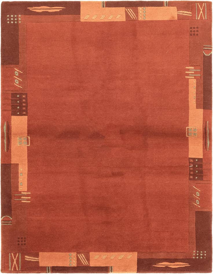 Detail image of 4' x 5' 10 Hand Knotted Nepal Wool Rug