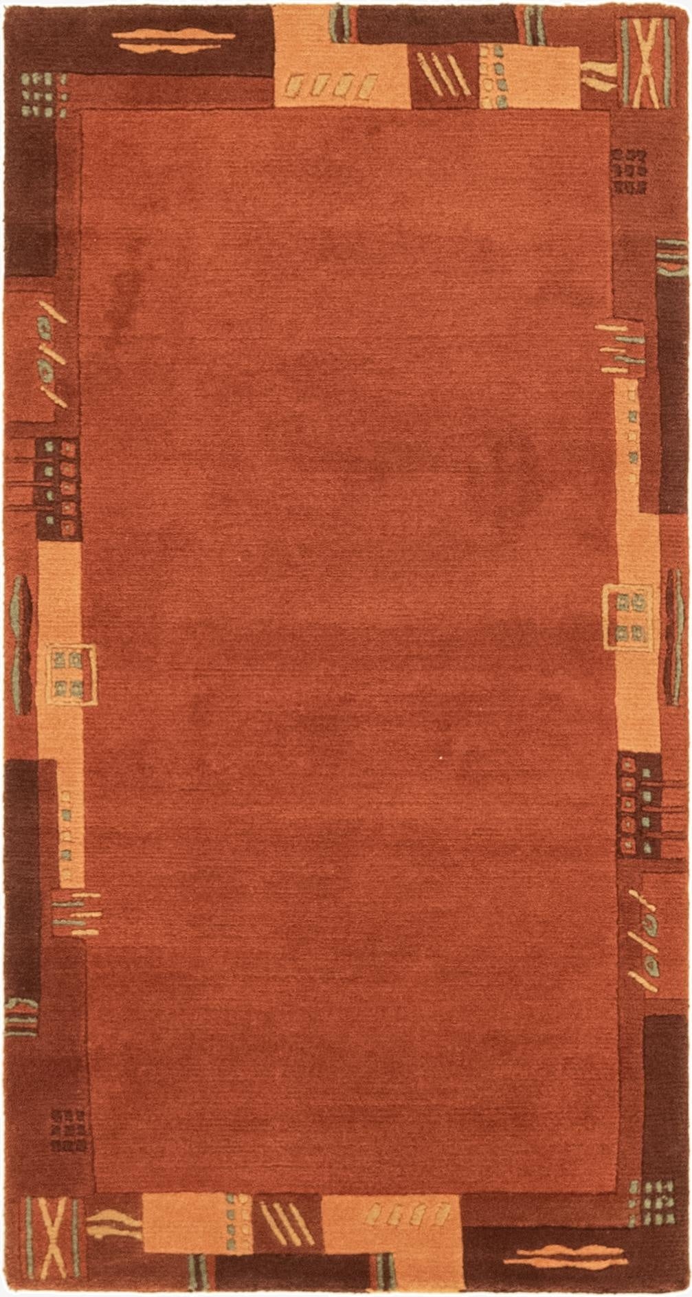 2' 4 x 4' 6 Hand Knotted Nepal Wool Rug