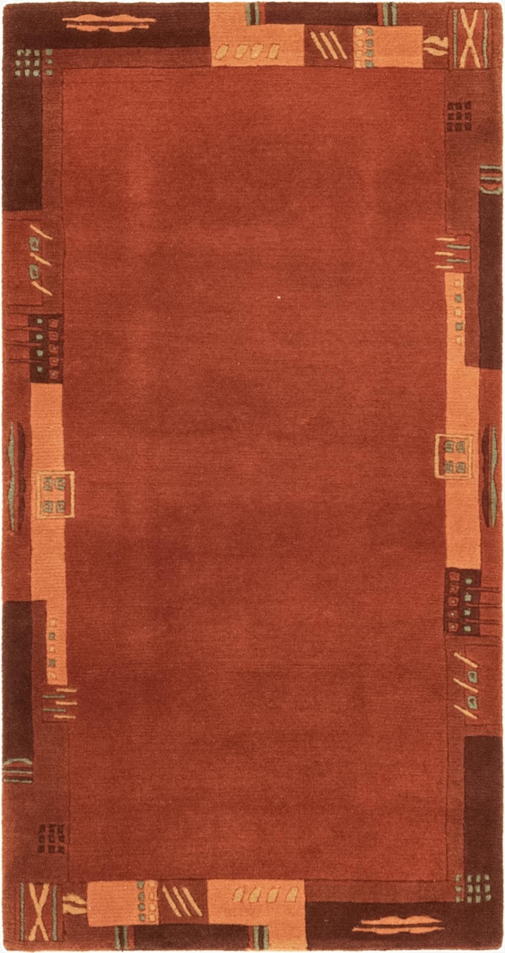 2' 4 x 4' 6  Hand Knotted Nepal Wool Rug