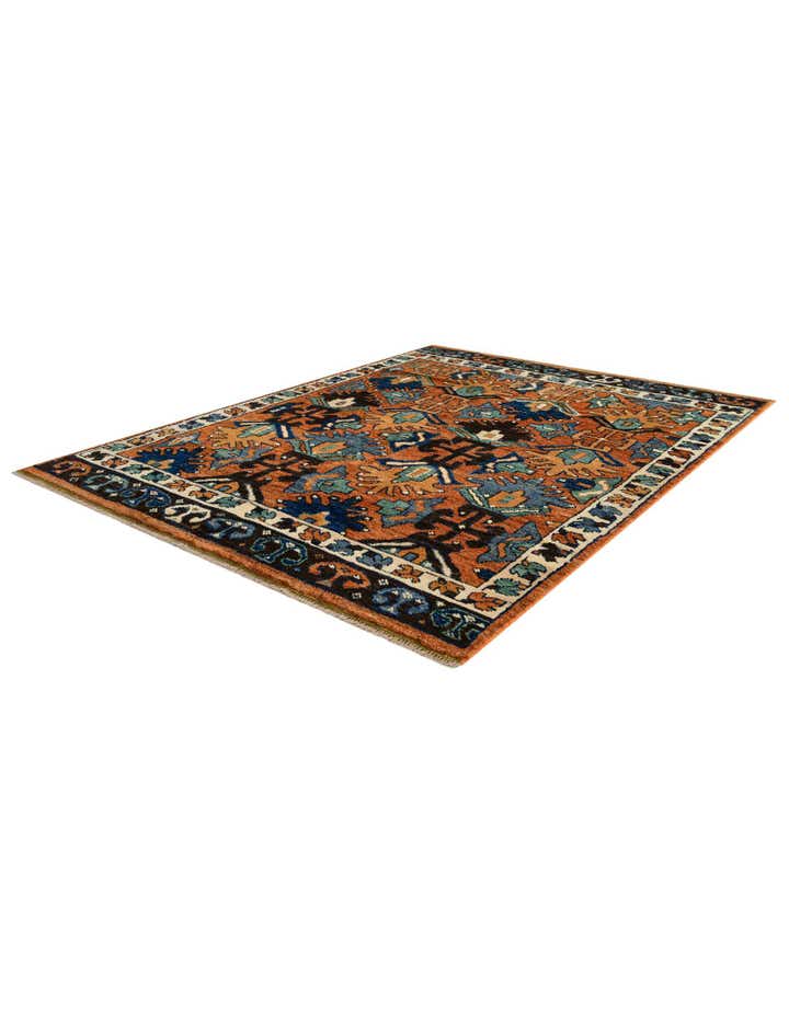 165cm x 215cm anudado a mano Oushak Alfombra Lana