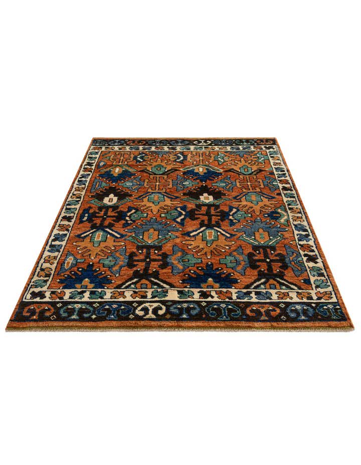 165cm x 215cm anudado a mano Oushak Alfombra Lana