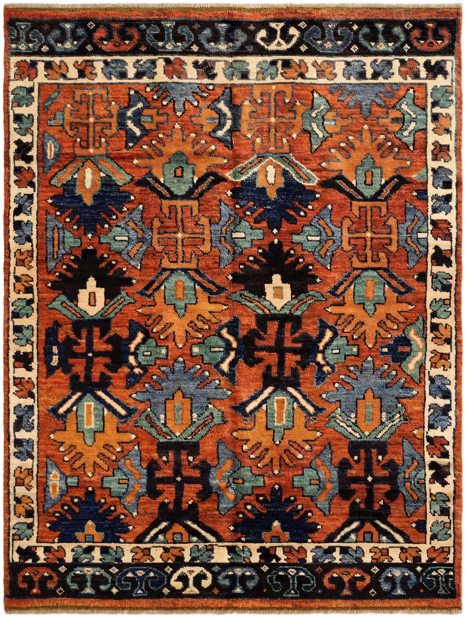 165cm x 215cm anudado a mano Oushak Alfombra Lana