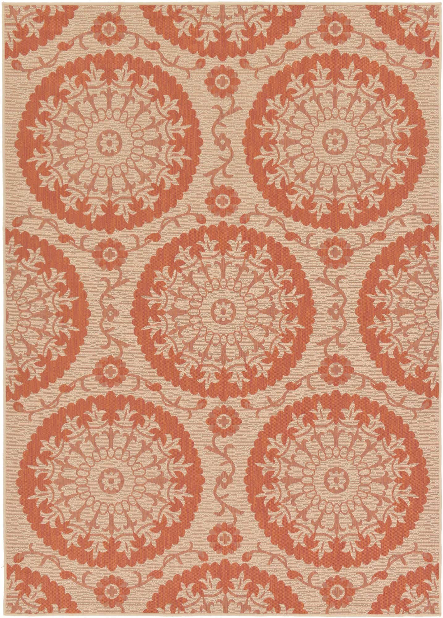 7' x 10' Easy-Clean Botanical Indoor / Outdoor Rug