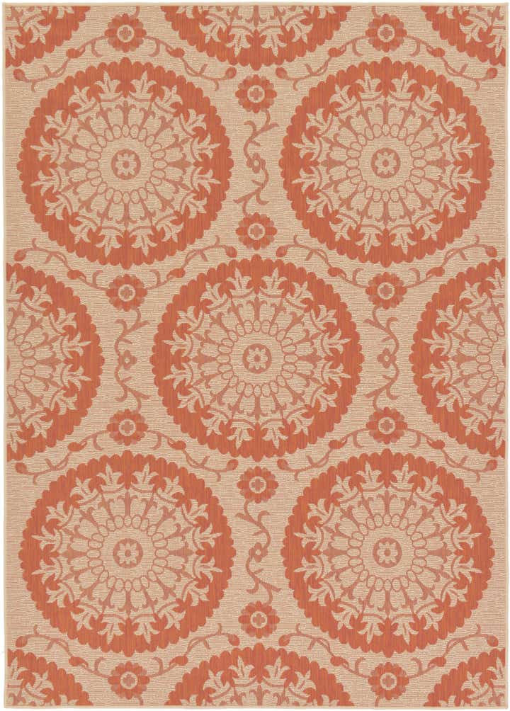 7' x 10' Easy-Clean Botanical Indoor / Outdoor Rug