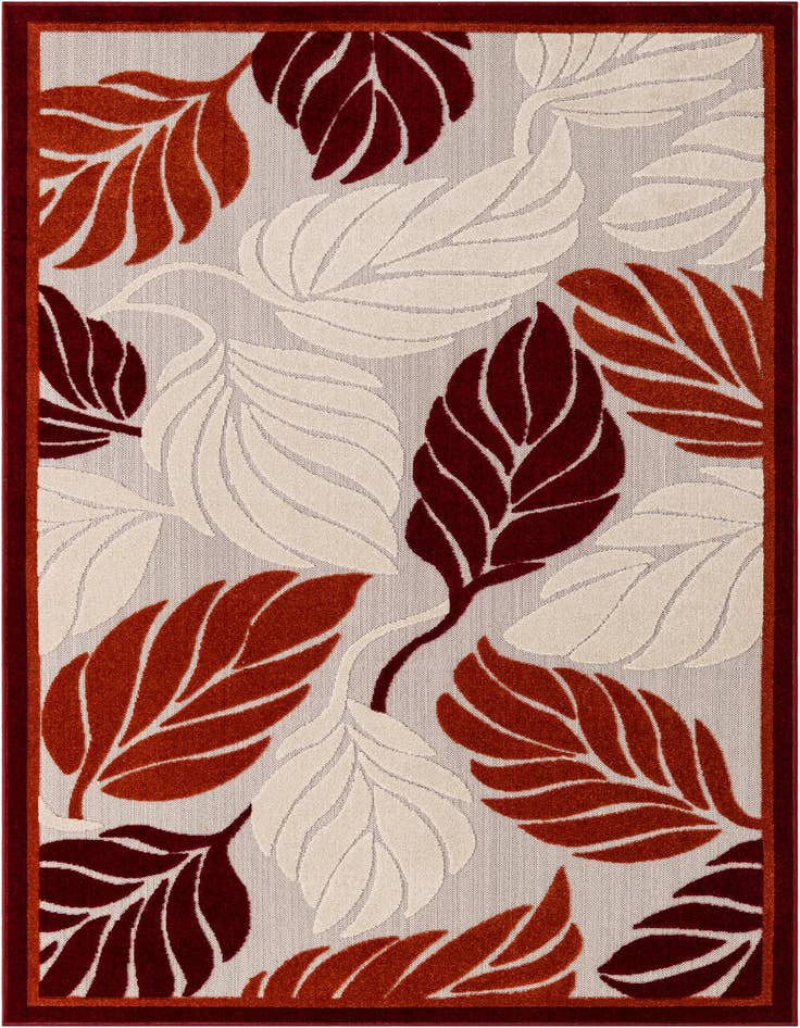 Detail image of 5' x 8' Easy-Clean Botanical Indoor / Outdoor Rug