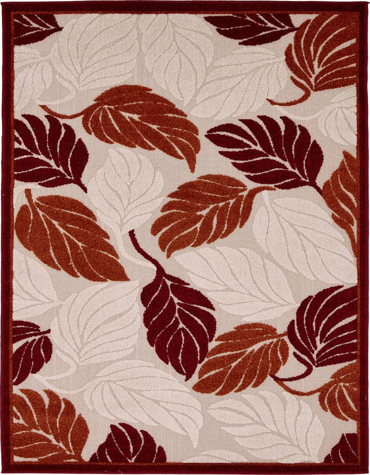 Detail image of 4' x 6' Easy-Clean Botanical Indoor / Outdoor Rug