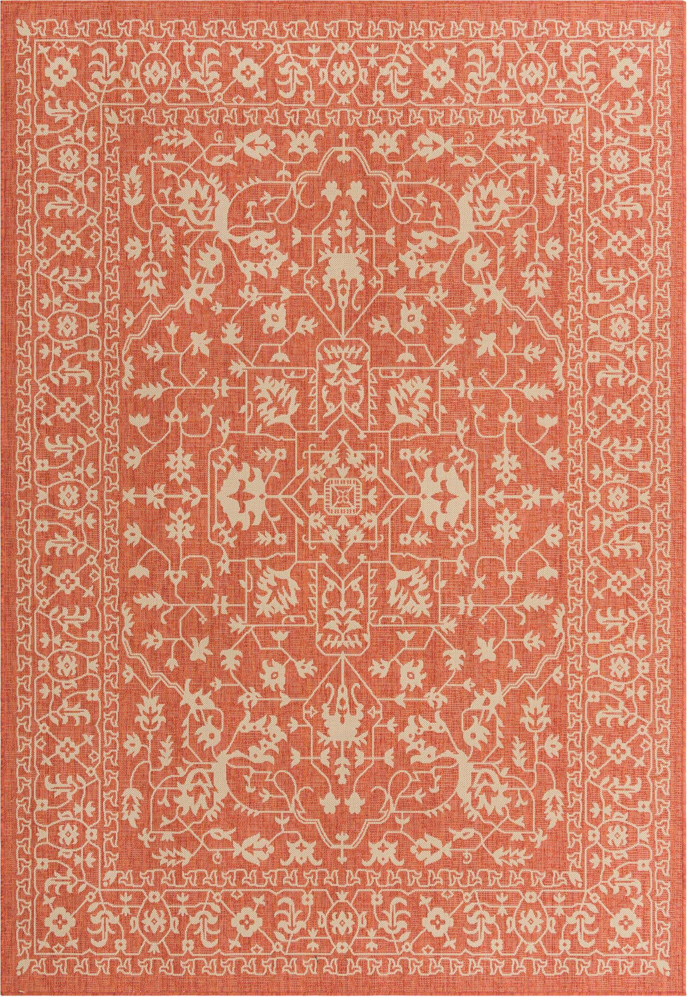 8' x 11' 4 Easy-Clean Botanical Indoor / Outdoor Rug