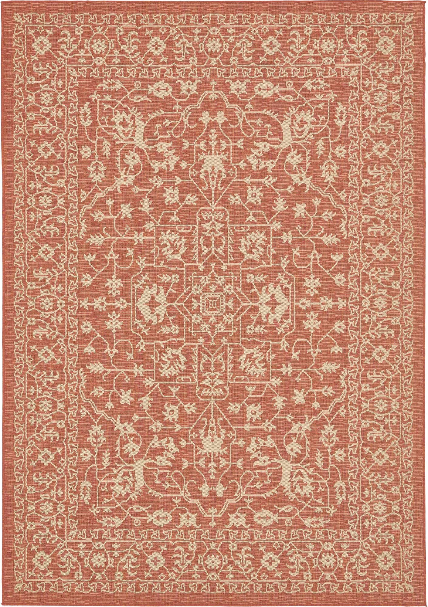 7' x 10' Easy-Clean Botanical Indoor / Outdoor Rug