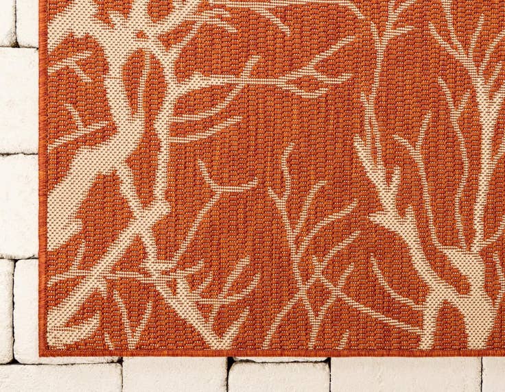 Detail image of 8' x 11' 4 Easy-Clean Botanical Indoor / Outdoor Rug