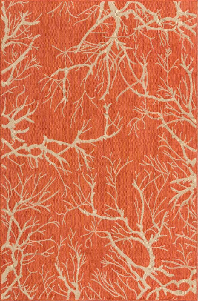 5' x 8' Easy-Clean Botanical Indoor / Outdoor Rug