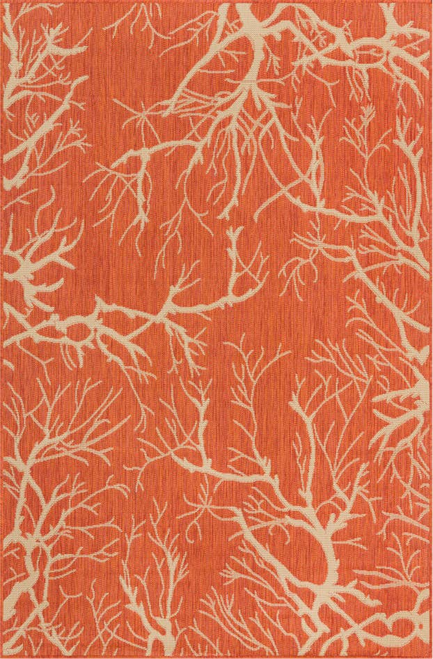 Detail image of 5' x 8' Easy-Clean Botanical Indoor / Outdoor Rug