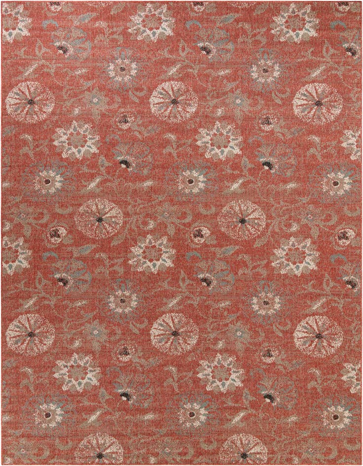 Detail image of 10' x 14' 2 Easy-Clean Botanical Indoor / Outdoor Rug