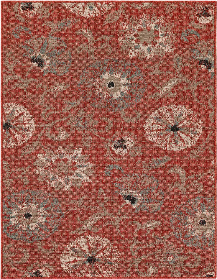 Detail image of 4' x 6' Easy-Clean Botanical Indoor / Outdoor Rug