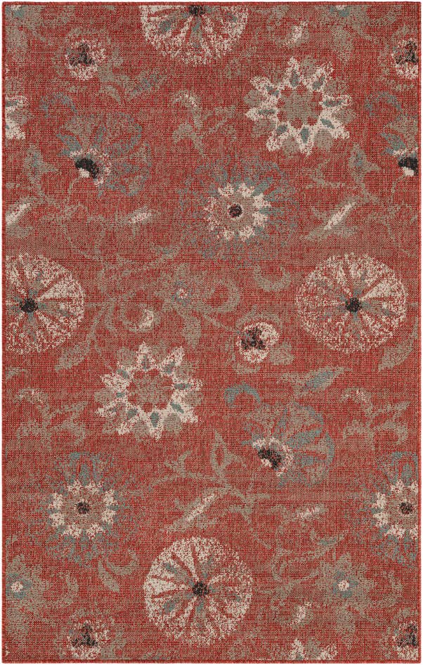 Detail image of 5' x 8' Easy-Clean Botanical Indoor / Outdoor Rug