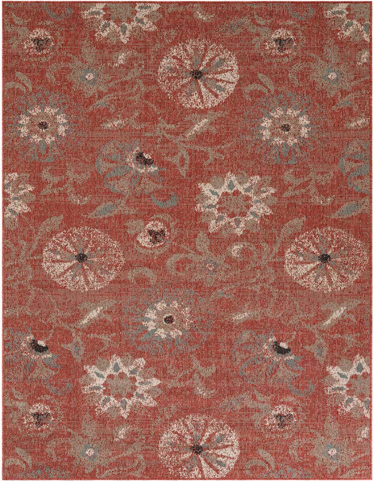 Detail image of 6' x 9' Easy-Clean Botanical Indoor / Outdoor Rug