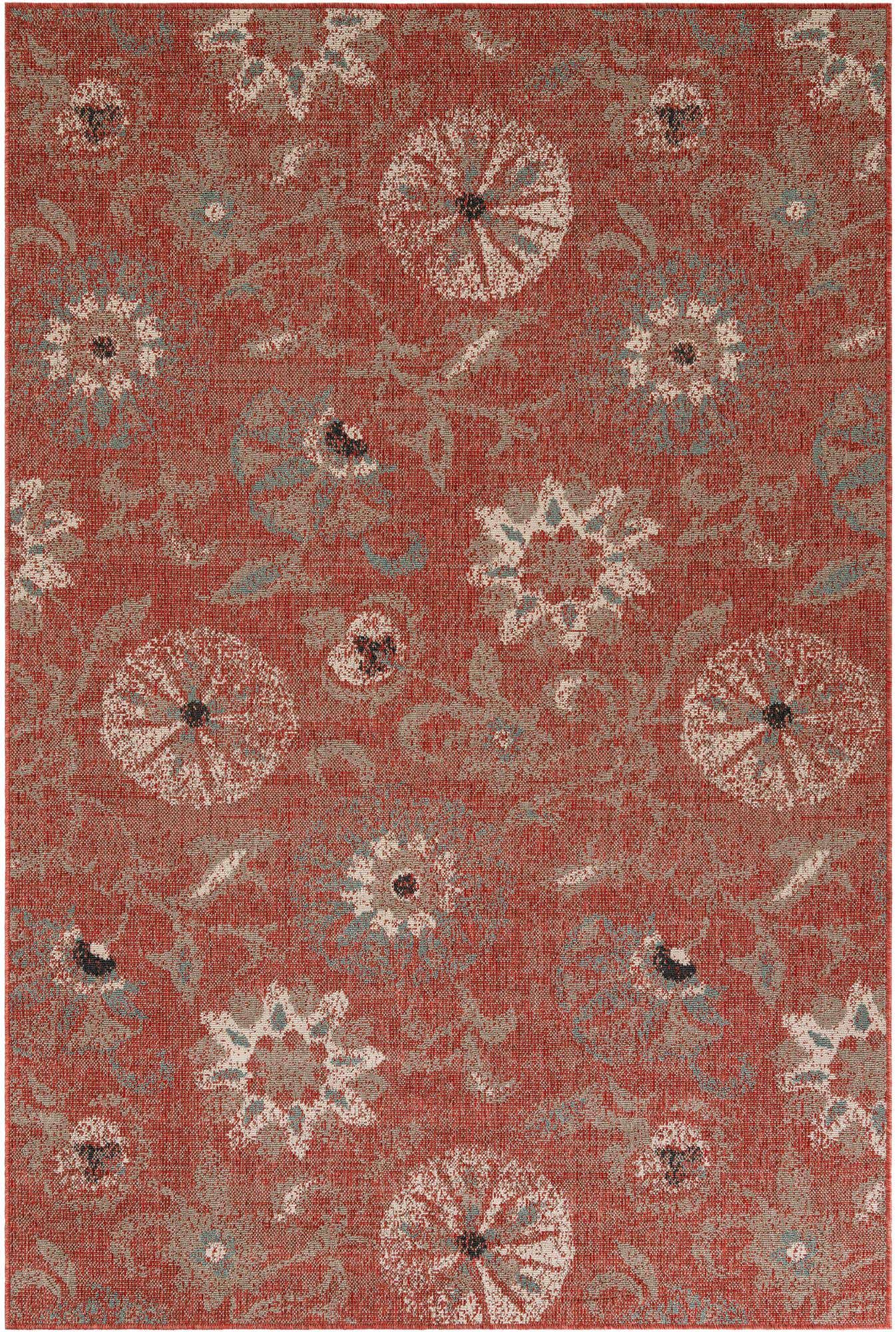 6' x 9' Easy-Clean Botanical Indoor / Outdoor Rug