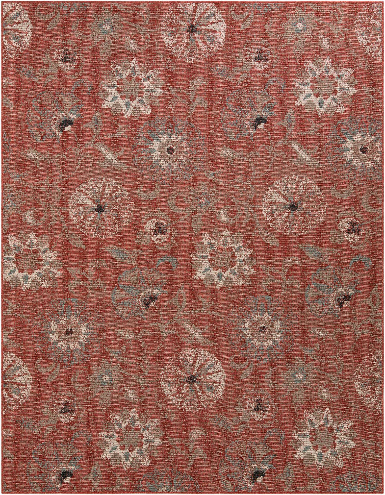 7' 10 x 10' Easy-Clean Botanical Indoor / Outdoor Rug