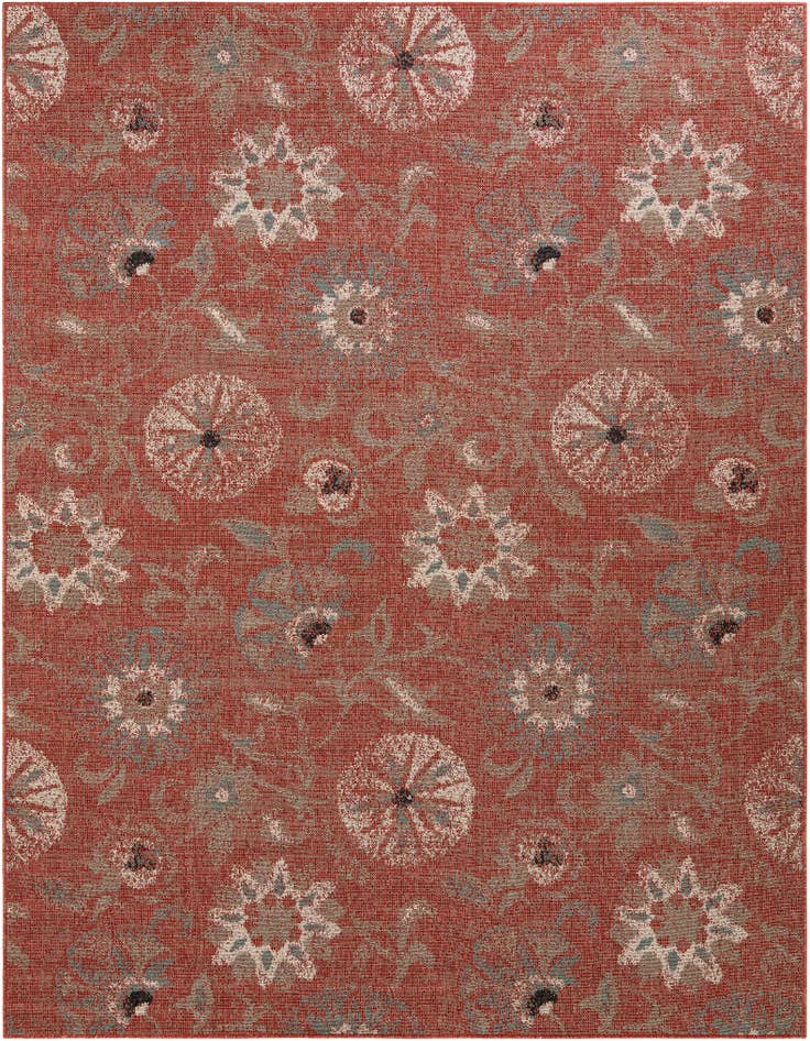 Detail image of 7' 10 x 10' Easy-Clean Botanical Indoor / Outdoor Rug