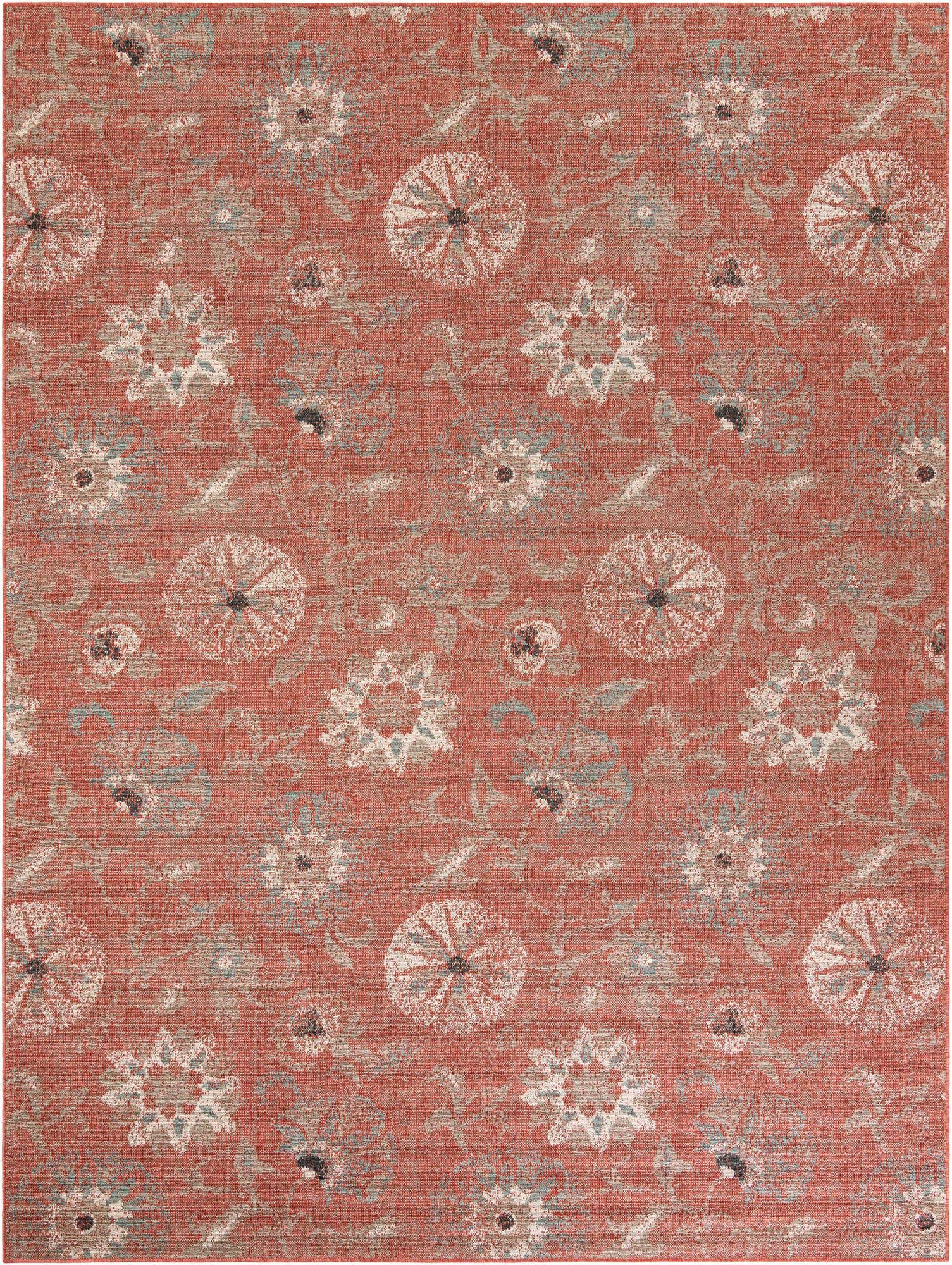 9' x 12' Easy-Clean Botanical Indoor / Outdoor Rug