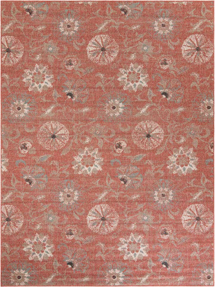9' x 12' Easy-Clean Botanical Indoor / Outdoor Rug