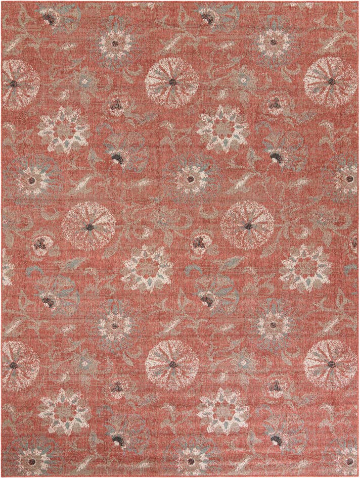 Detail image of 9' x 12' Easy-Clean Botanical Indoor / Outdoor Rug