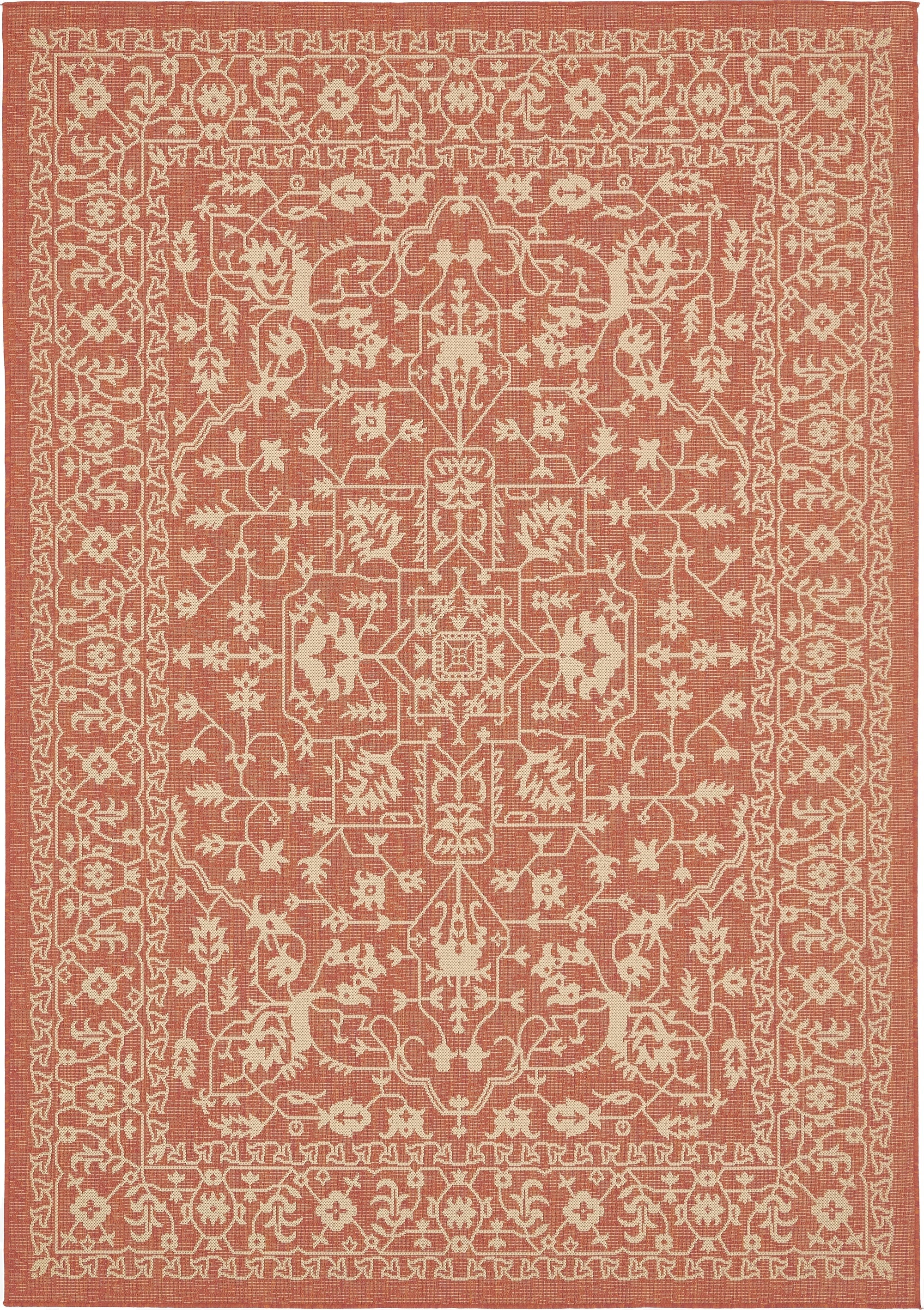 7' x 10'  Washable Botanical Indoor / Outdoor Rug