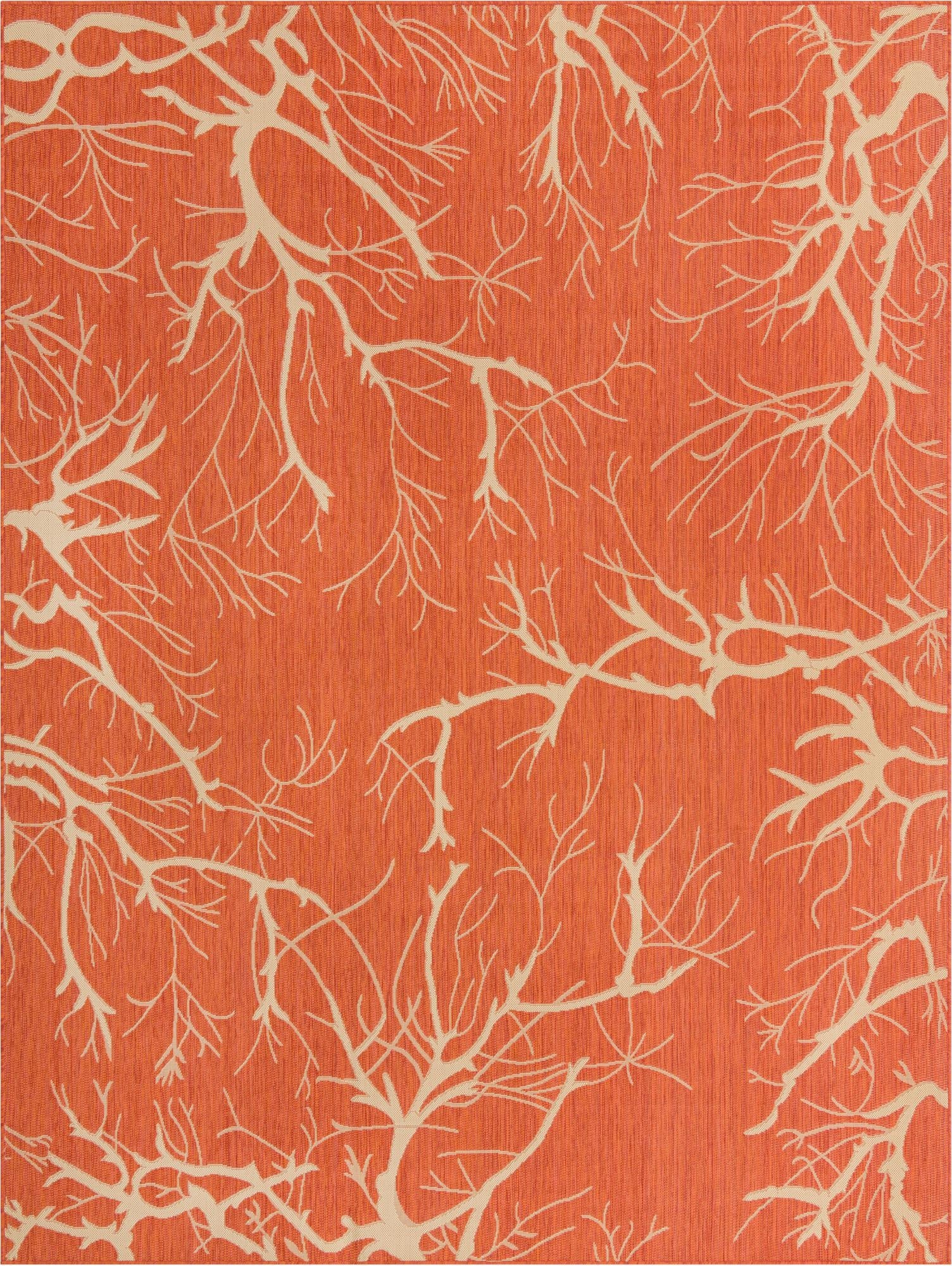 Primary image 9' x 12' 2  Washable Botanical Indoor / Outdoor Rug