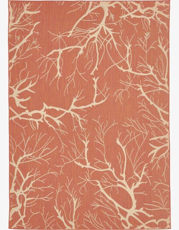 8' x 11' 4 Easy-Clean Botanical Indoor / Outdoor Rug