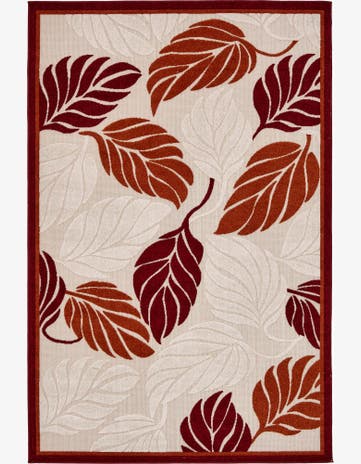 Terracotta Easy-Clean Botanical Indoor / Outdoor Rug
