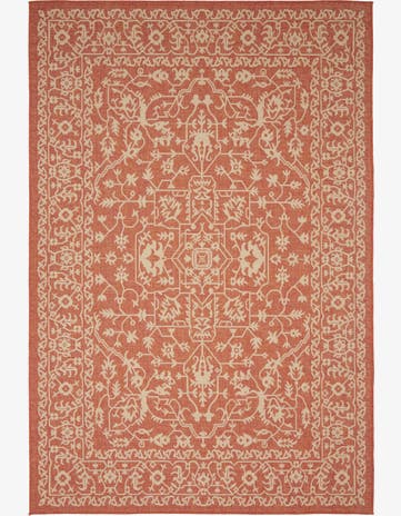 Terracotta Easy-Clean Botanical Indoor / Outdoor Rug