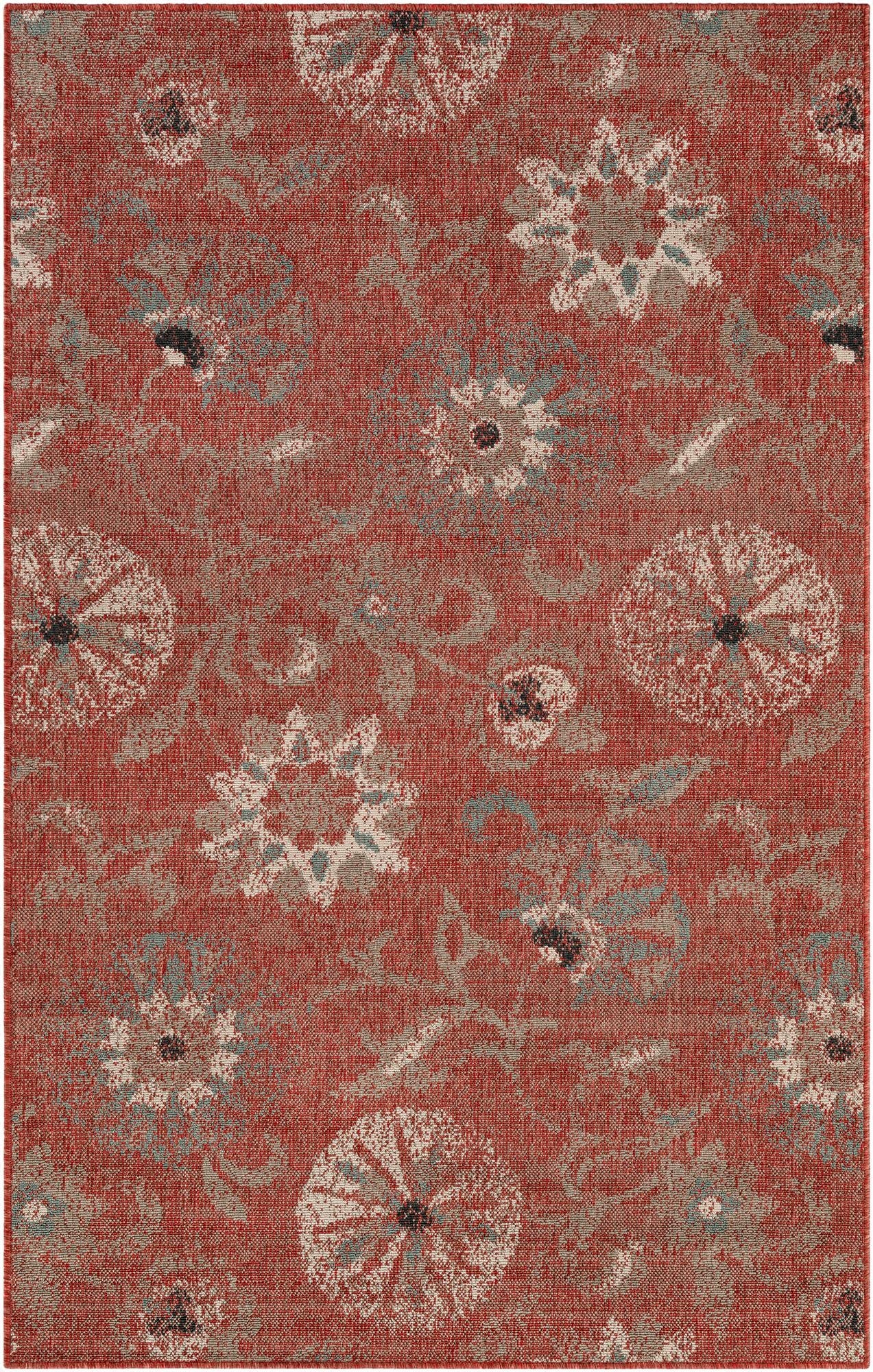 Primary image 5' x 8'  Washable Botanical Indoor / Outdoor Rug