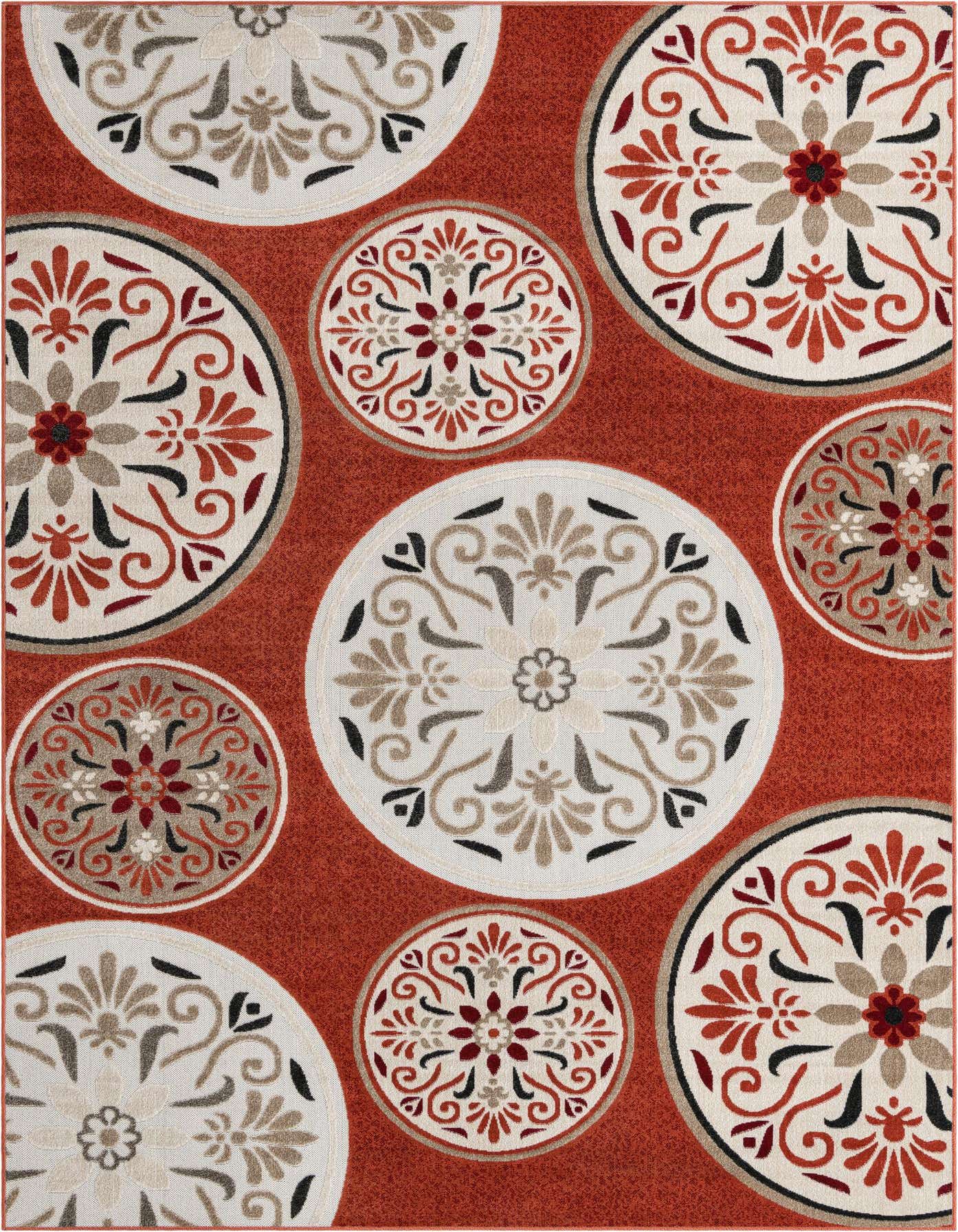 7' 10 x 11' Easy-Clean Modern Indoor / Outdoor Rug