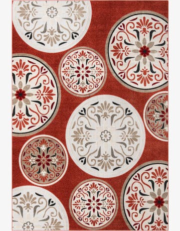 Terracotta Easy-Clean Modern Indoor / Outdoor Rug