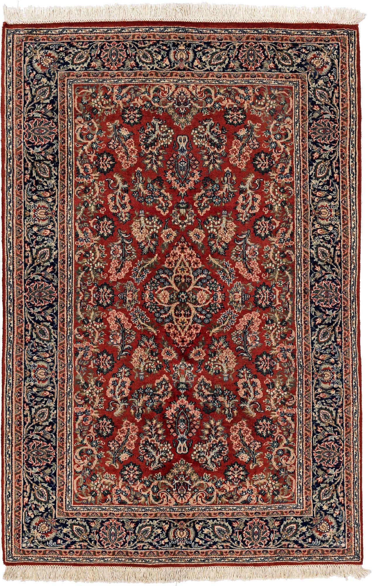 4' x 6' Hand Knotted Sarough Wool Rug