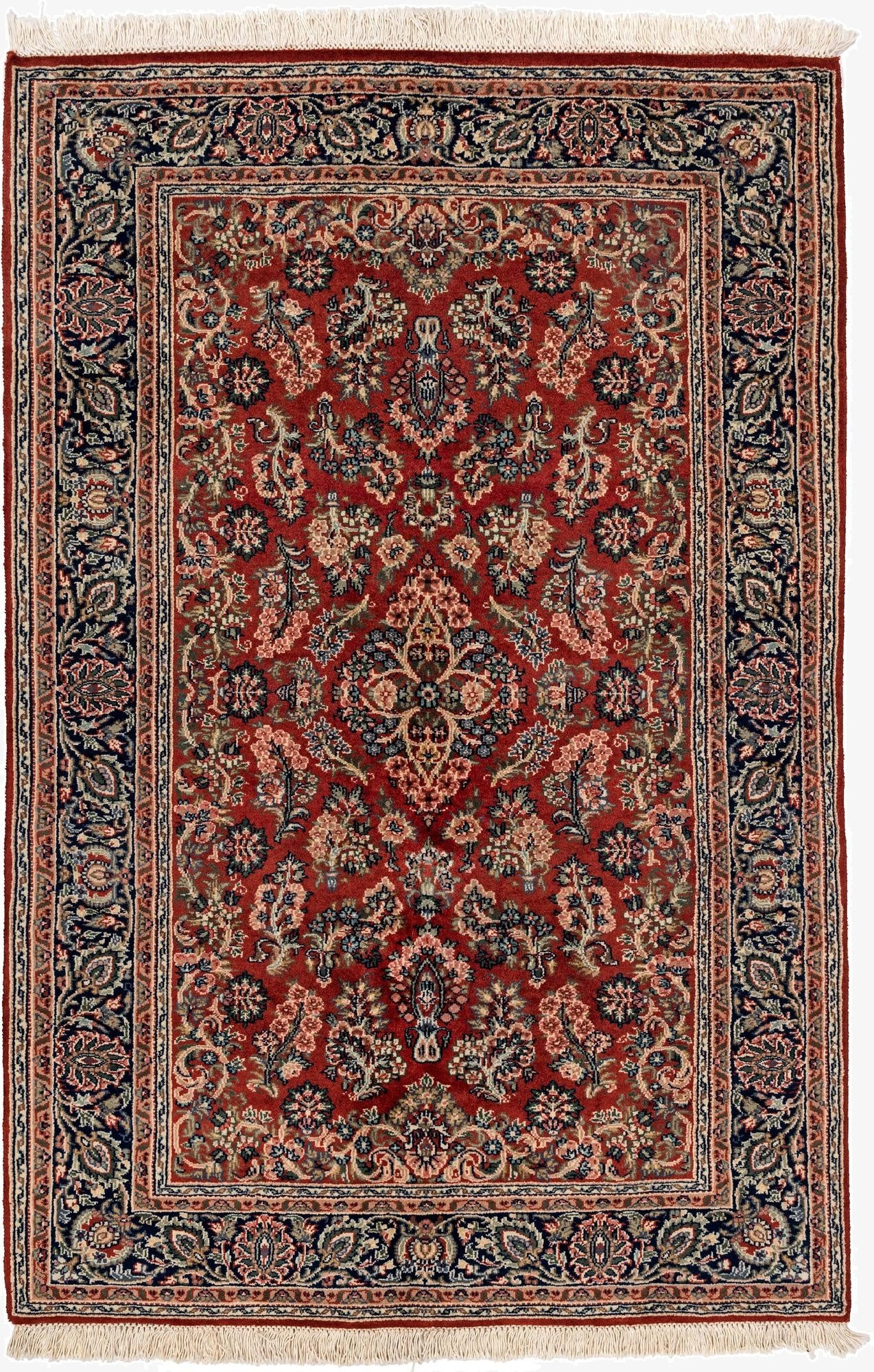 4' x 6'  Hand Knotted Sarough Wool Rug