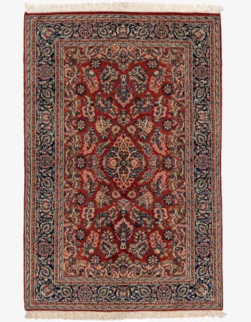 4' x 6' Hand Knotted Sarough Wool Rug