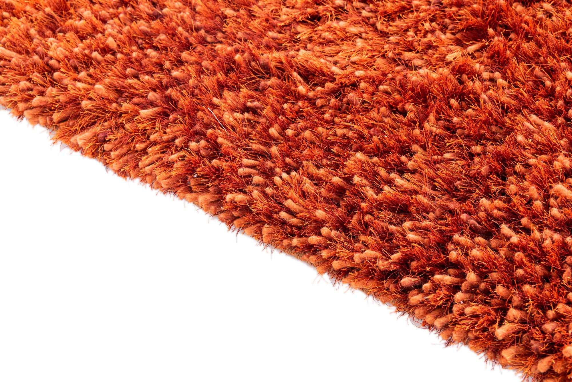 2' 5 x 4' 10 Hand Knotted Solid Shag Rug