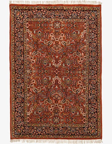 4' 5 x 6' 4 Hand Knotted Tabriz Wool Rug